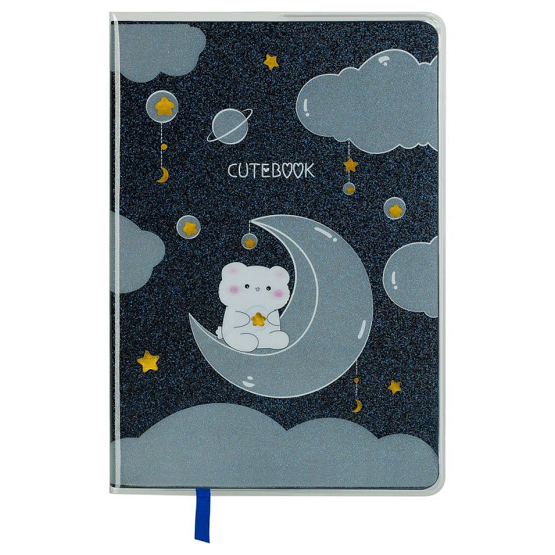 Записная книжка А5 80л., ЛАЙТ, кожзам, MESHU "Cutestar", съемная пластиковая обложка с дизайном, пантон, белила, блок в линию