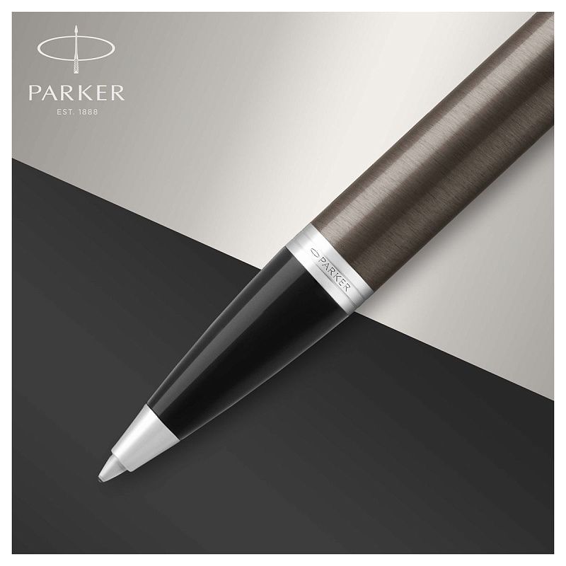 Ручка шариковая Parker "IM Dark Expresso CT" синяя, 1,0мм, кнопочн., подарочная упаковка 