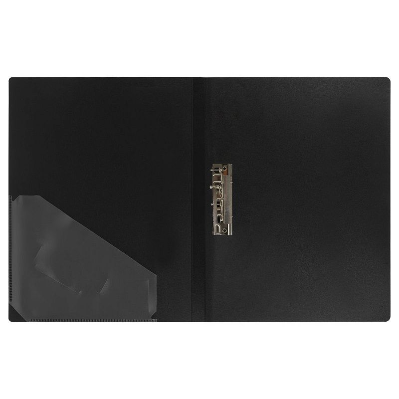 Папка с боковым зажимом СТАММ "Стандарт" А4, 17мм, 700мкм, пластик, черная 