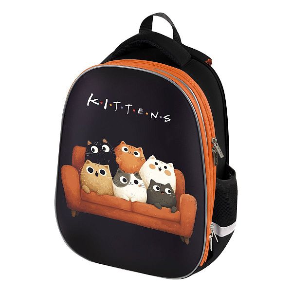 Ранец Först School Base "Feline friends" 39*30*18см, 2 отделения, 2 кармана, анатомическая спинка