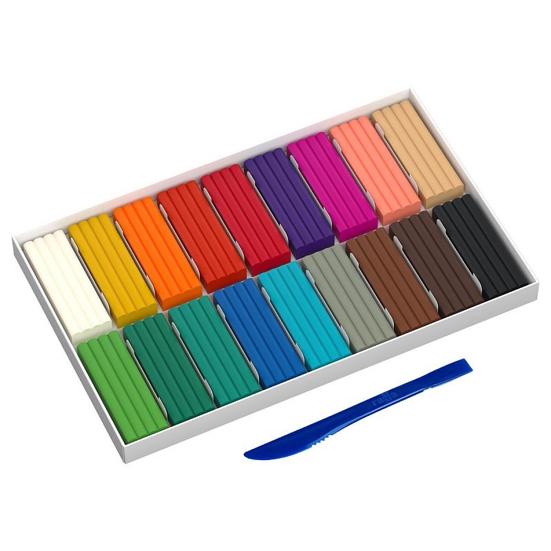 Пластилин Гамма "Классический", 16 цветов, 320г, со стеком, картон. упаковка