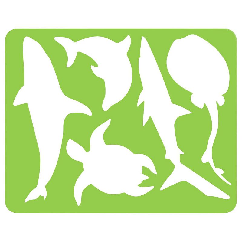 Трафарет-раскраска контурный, СТАММ "Морские обитатели", пакет, европодвес