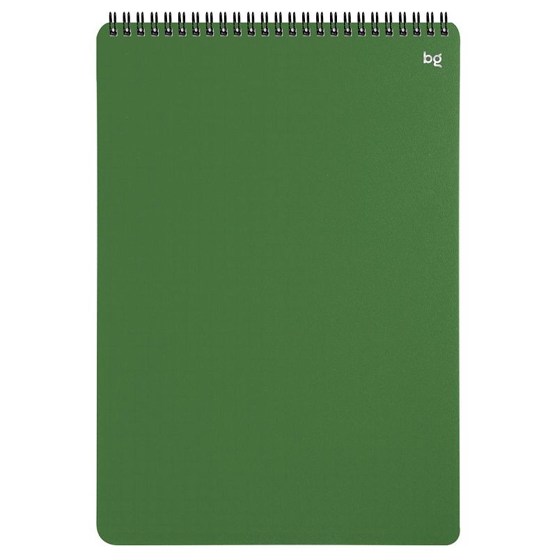 Блокнот А4 80л. на гребне BG "Base", пластиковая обложка, зеленый