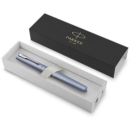 Ручка-роллер Parker "Vector XL Silver Blue" черная, 0,8мм, подарочная упаковка 