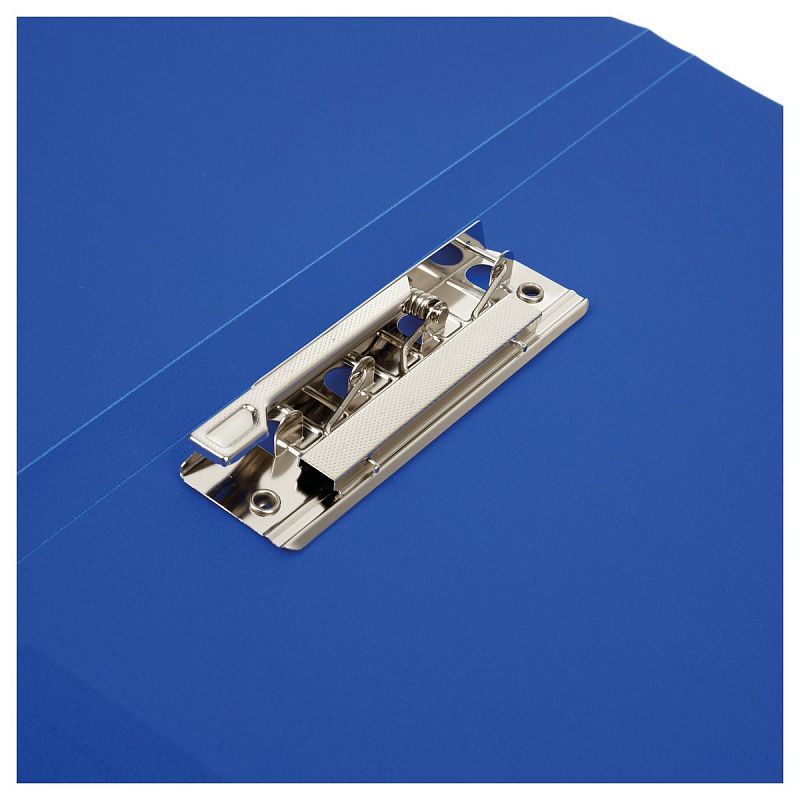 Папка с боковым зажимом СТАММ А4, 14мм, 500мкм, пластик, синяя 