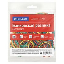 Банковская резинка  100г OfficeSpace, диаметр 40мм, ассорти, европодвес