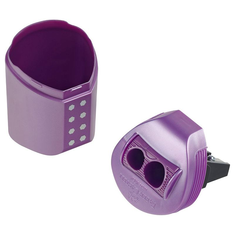 Точилка пластиковая Faber-Castell "Sparkle" 2 отверстия, контейнер, ассорти 