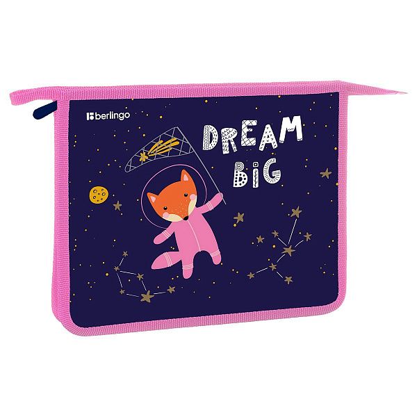 Папка для тетрадей 1 отделение, А5 Berlingo "Fox Dreamer", 240*205*40мм, пластик, на молнии