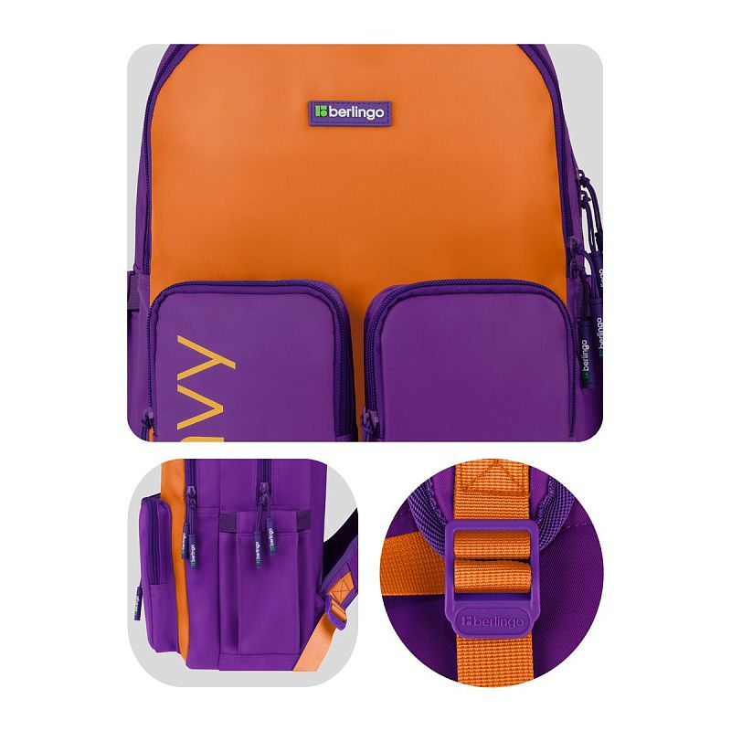 Рюкзак Berlingo "Envy" 2 отделения, 4 кармана, уплотненная спинка, 39*28*17см, оранжевый 