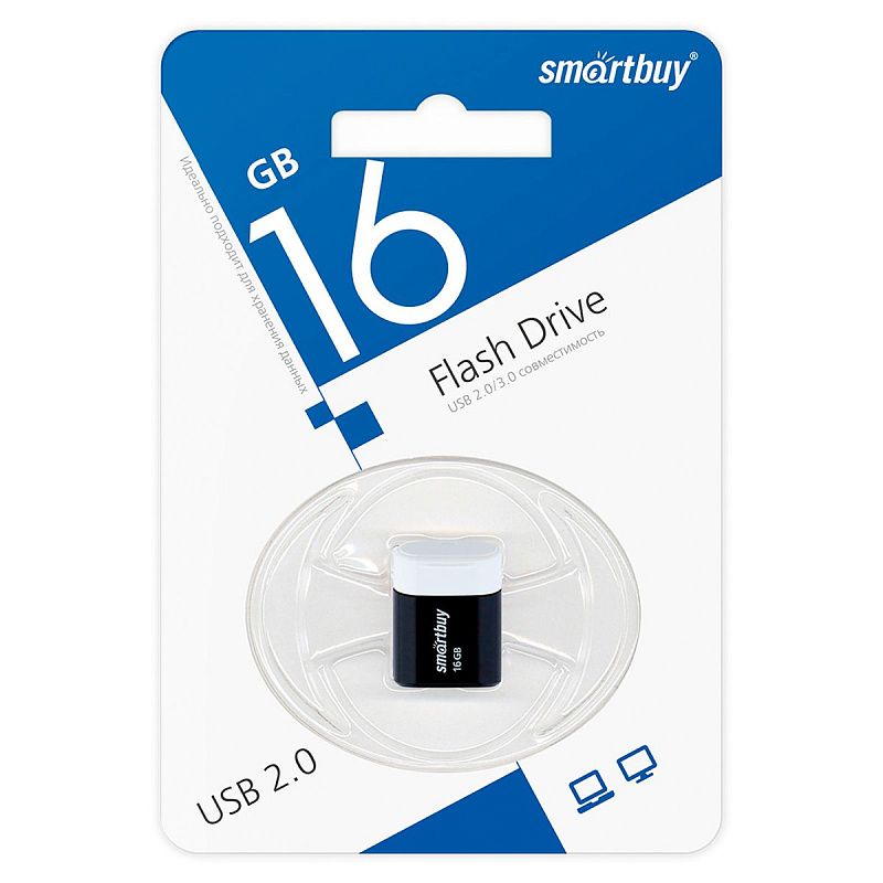 Память Smart Buy "Lara"  16GB, USB 2.0 Flash Drive, черный