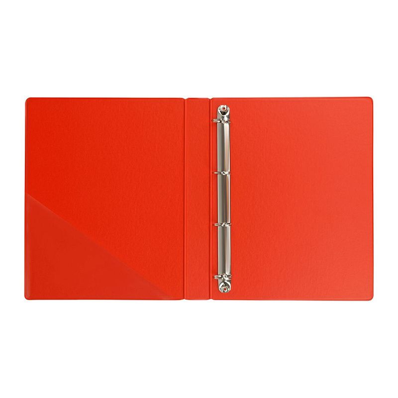 Папка на 4 кольцах OfficeSpace, панорама, 35мм, ПВХ, красная 