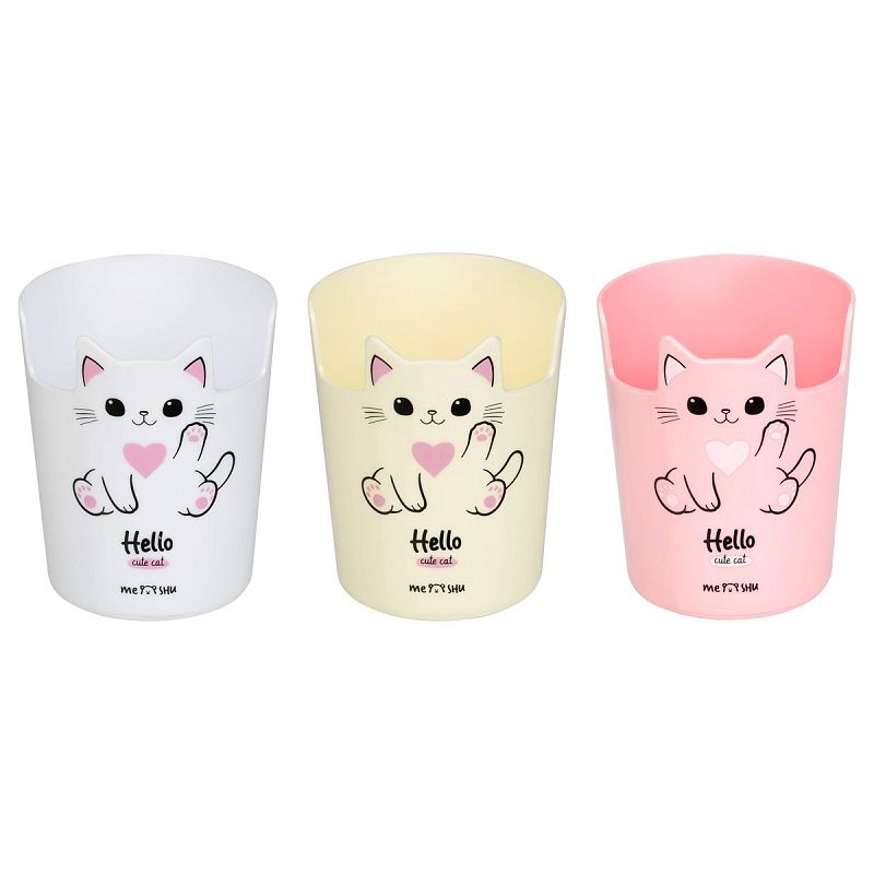 Подставка-стакан MESHU "Meow", пластиковая, ассорти