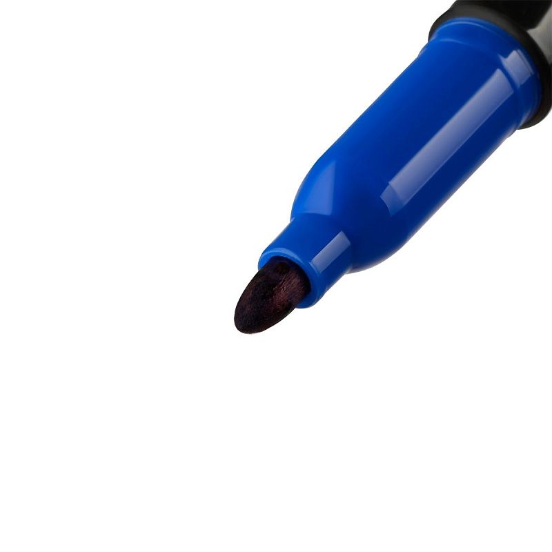 Маркер перманентный OfficeSpace двусторонний, синий, круглый наконечник, 2/4мм 