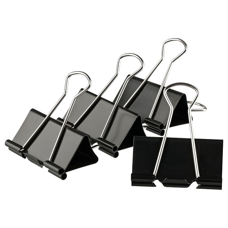 Зажимы для бумаг 51мм, OfficeSpace, 12шт., черные, картонная коробка