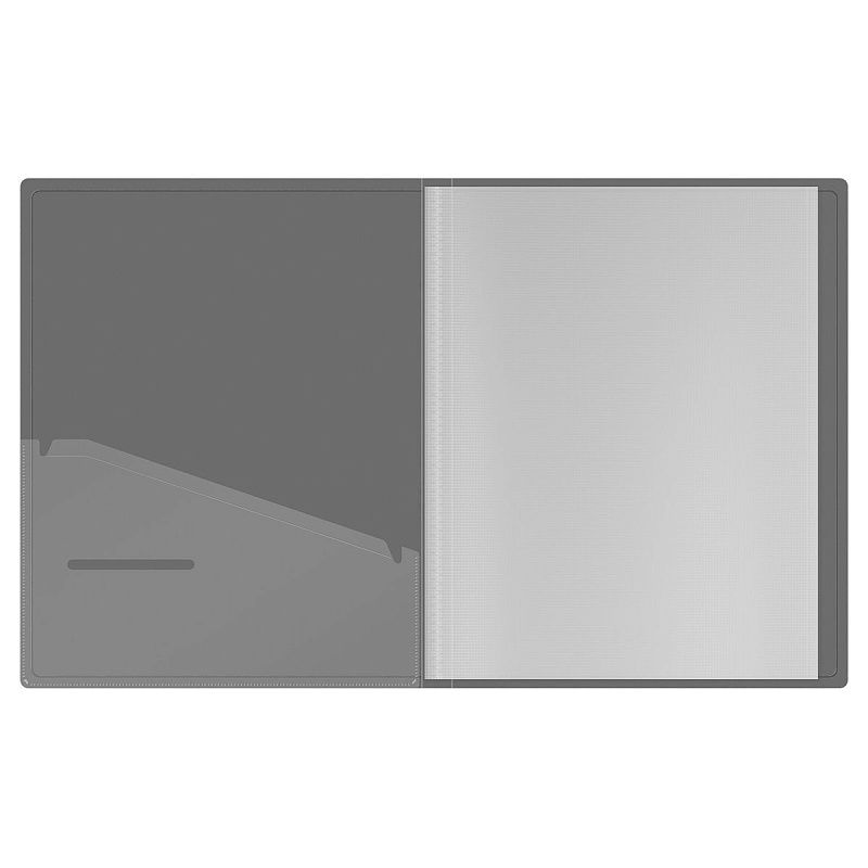 Папка с 20 вкладышами Berlingo "No Secret", 17мм, 700мкм, полупрозрачная черная, с внутр. карманом 