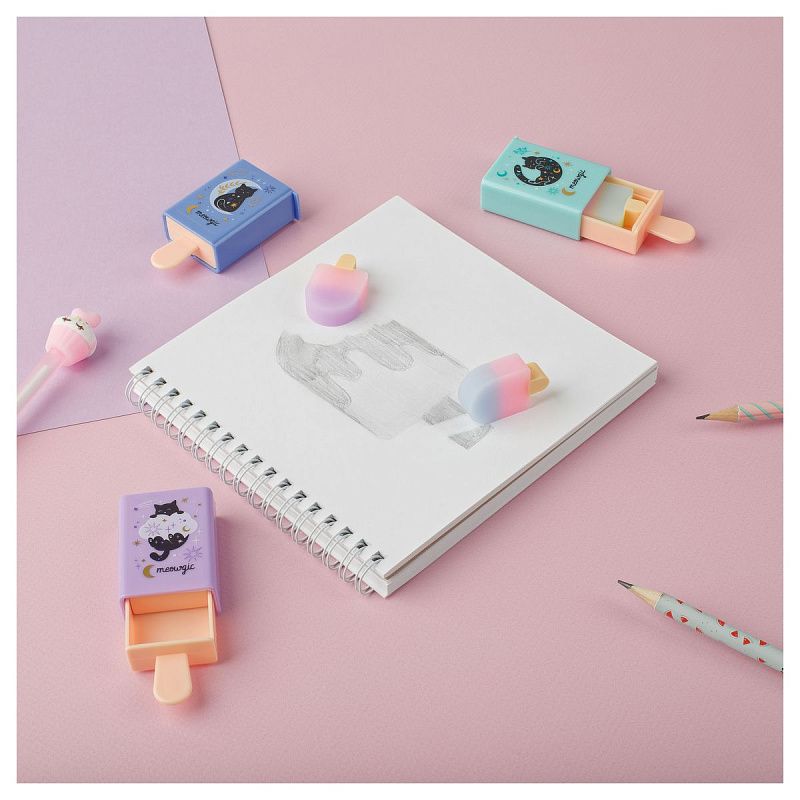 Ластик MESHU "Secret", 35*67*17мм, термопластичная резина, пластиковый футляр 