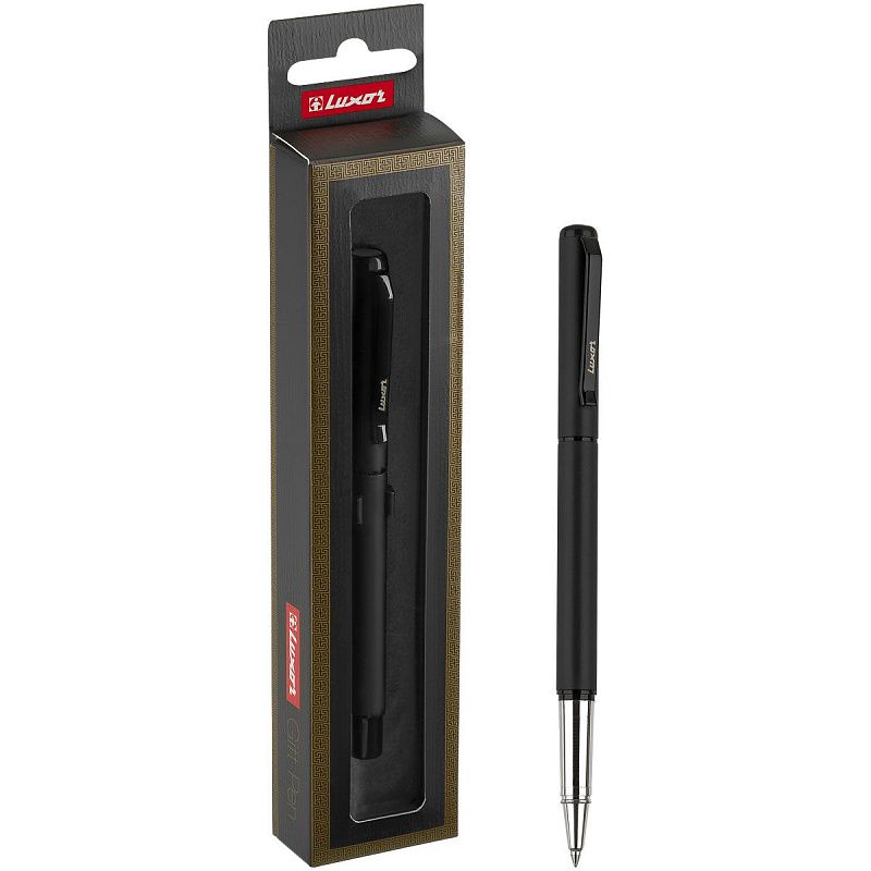 Ручка шариковая Luxor "Meek" синяя, 0,7мм, корпус черный, футляр 