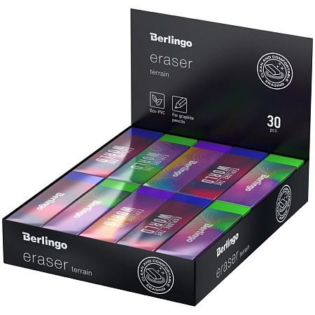 Ластик Berlingo "Terrain", прямоугольный, 70*20*8мм 