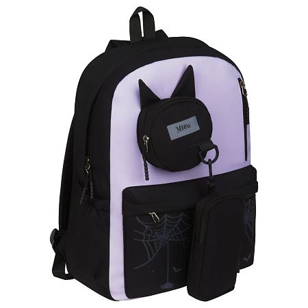 Рюкзак MESHU "Black cat", 44*30*13см, 1 отделение, 5 карманов, уплотненная спинка,  в комплекте пенал 15*10см 