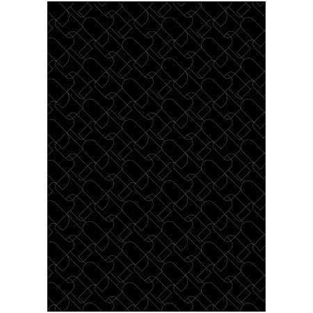 Упаковочная бумага глянц. 70*100см, MESHU "Pattern on black", 80г/м2, ассорти 5 дизайнов