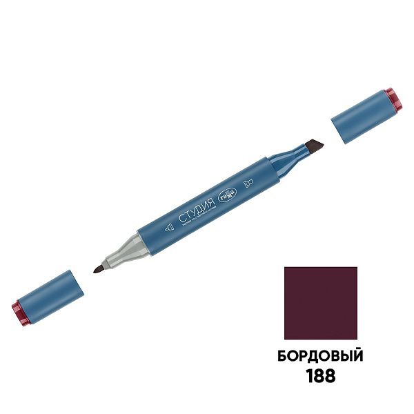 Маркер двусторонний для скетчинга Гамма "Студия", бордовый, корпус трехгранный, пулевид./клиновид. наконечники