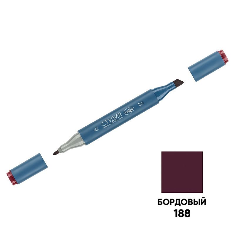 Маркер двусторонний для скетчинга Гамма "Студия", бордовый, корпус трехгранный, пулевид./клиновид. наконечники