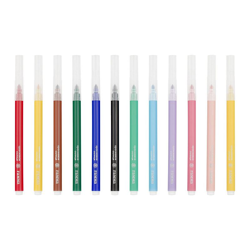 Фломастеры Гамма "Оранжевое солнце", 12цв.(6 обычных + 6 пастельных цветов), 12шт., смываемые, картон. упаковка, европодвес