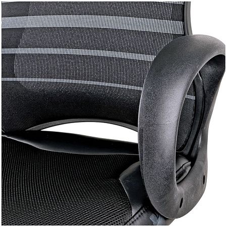 Кресло игровое Helmi HL-S05 "Podium", ткань/сетка/экокожа черная, пластик черный