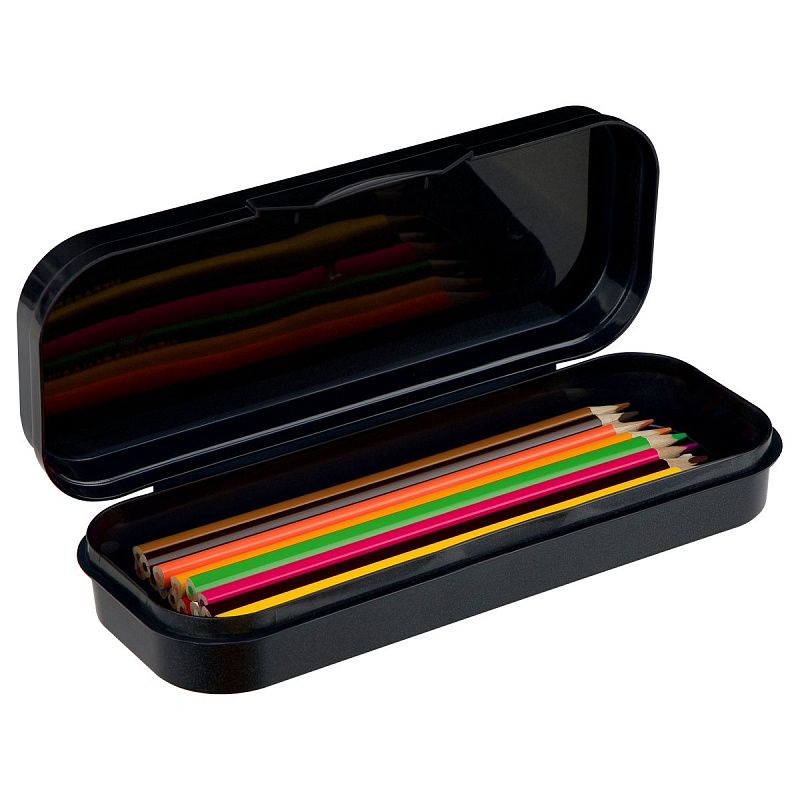 Пенал-футляр, 215*90*43 СТАММ "Космонавты", черный металлик 