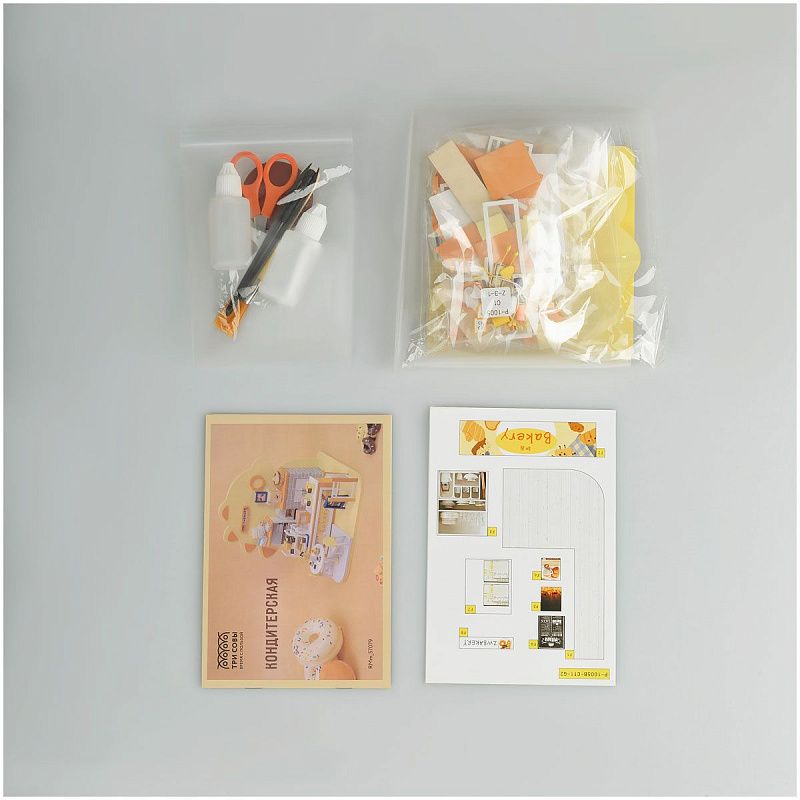 Сборная модель ТРИ СОВЫ, Румбокс "Кондитерская", 15*15*19см, картонная коробка