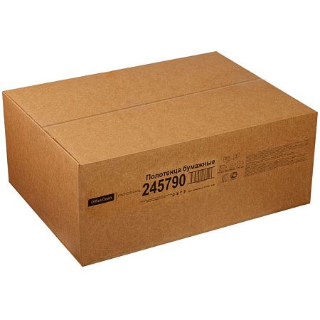 Полотенца бумажные лист. OfficeClean Professional(V-сл) (H3), 1-слойные, 250л/пач., 21*21,6, тиснение, белые 