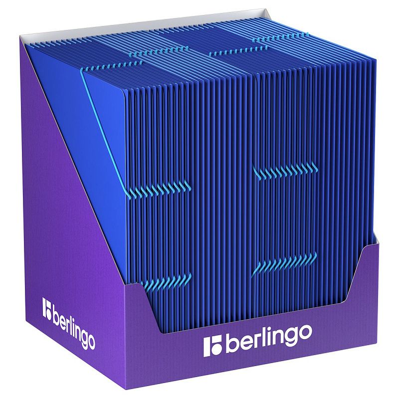 Папка на резинке Berlingo "Soft Touch Pro" А4, пластик, 600мкм, синяя, внутр. голубая, софт-тач 