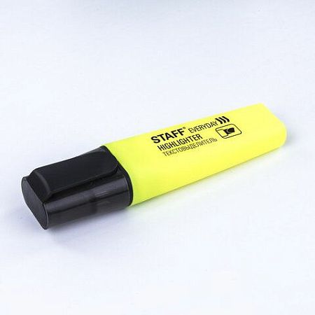 Текстовыделитель STAFF "EVERYDAY HL-638", ЖЕЛТЫЙ, линия 1-5 мм, 151638 