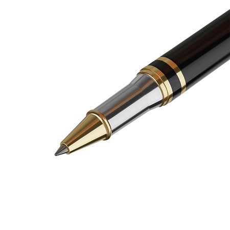 Ручка шариковая Luxor "Executive" синяя, 1,0мм, корпус черный/хром/золото, футляр 