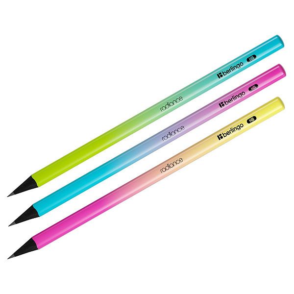 Карандаш ч/г Berlingo "Radiance" HB, трехгранный, черное дерево, заточен