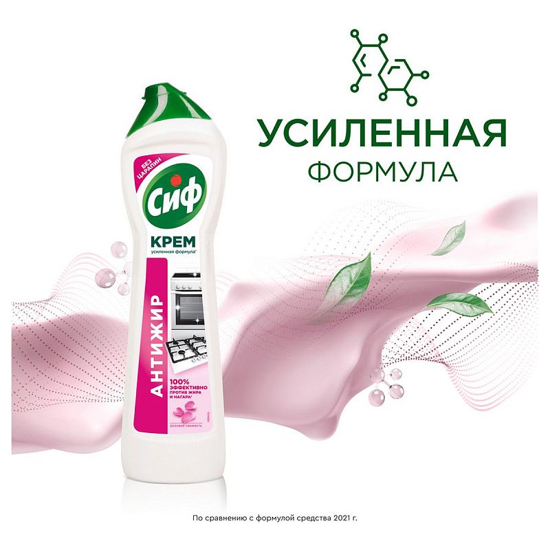 Средство чистящее Cif "Розовая свежесть", крем с частицами порошка, 500мл 