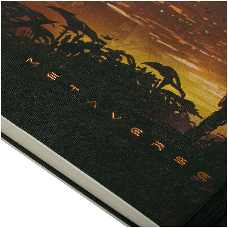 Записная книжка А5 80л. ЛАЙТ, кожзам, Greenwich Line "Future. New world", с резинкой, тиснение фольгой, блок в линию