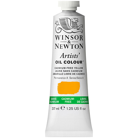 Краска масляная профессиональная Winsor&Newton "Artists Oil", 37мл, беcкадмиевый желтый