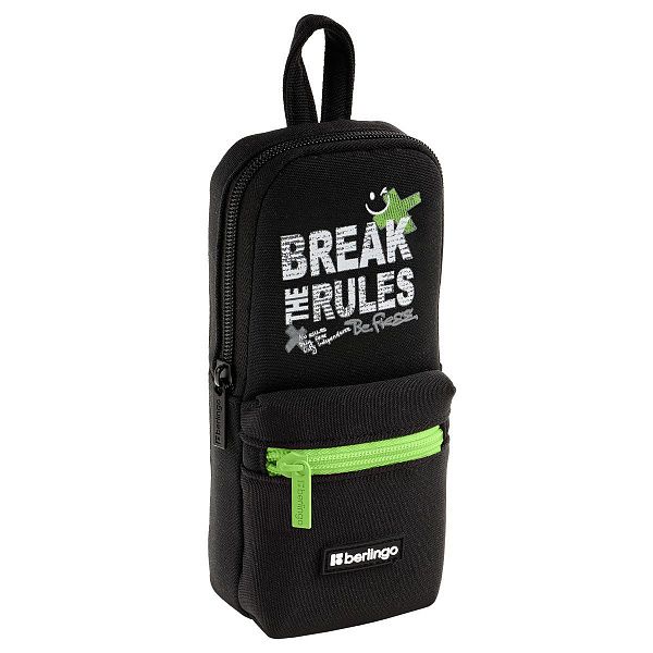 Пенал мягкий 1 отделение, 210*90*40 мм, Berlingo, "Break the rules", 1 карман, полиэстер