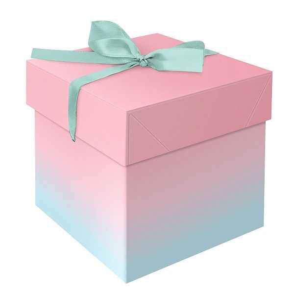 Коробка складная подарочная MESHU "Duotone. Mint-Pink gradient", (15*15*15см), с лентой Коробка складная подарочная MESHU "Duotone. Mint-Pink gradient", (15*15*15см), с лентой