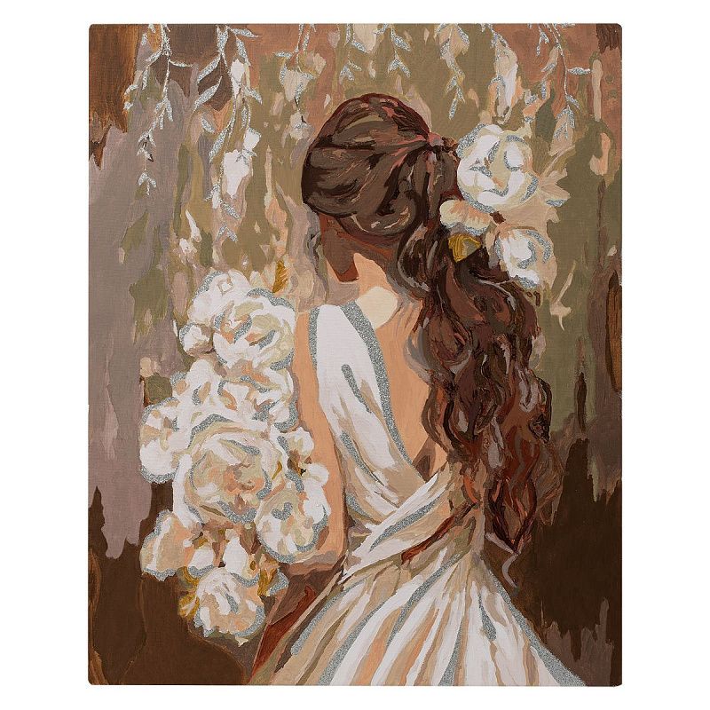 Картина по номерам на холсте с глиттером ТРИ СОВЫ "Невеста", 40*50, с акриловыми красками и кистями