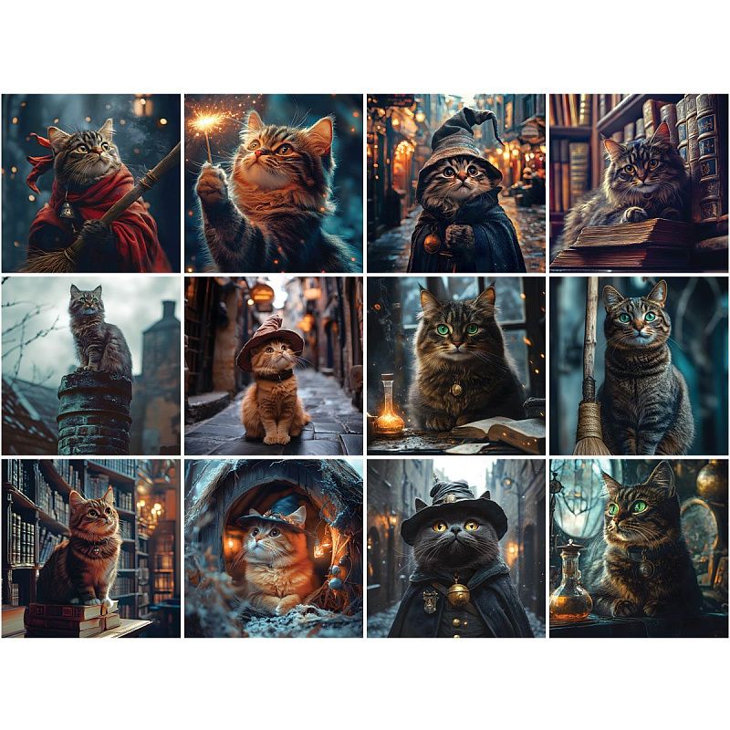 Календарь настенный перекидной на скрепке, 230*230 мм 12л. BG "Коты-волшебники", 2026г.