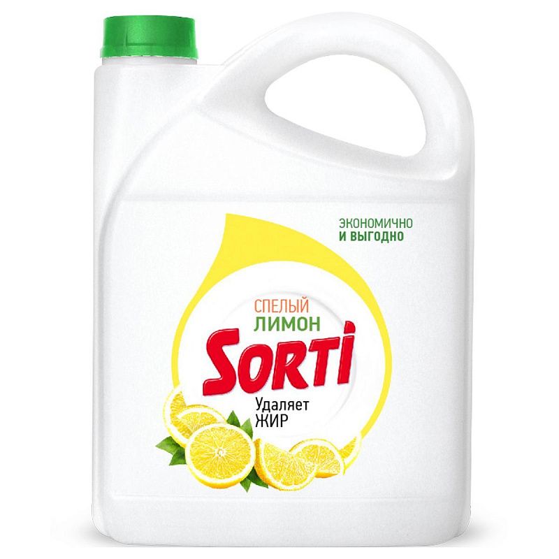 Средство для мытья посуды Sorti "Лимон", 4,8л, канистра 