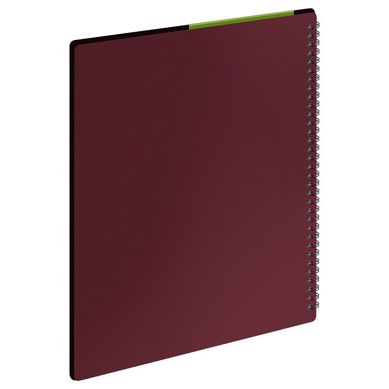 Папка с 30 вкладышами на гребне СТАММ "Диагональ" А4, 17мм, 700мкм, пластик, гранат 