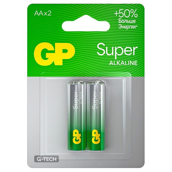 Батарейка GP Super G-Tech AA (LR6) 15A алкалиновая, BC2
