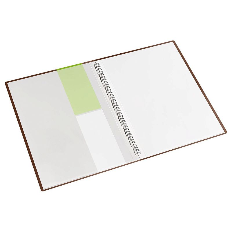 Папка с 30 вкладышами на гребне СТАММ "Диагональ" А4, 17мм, 700мкм, пластик, шоколад 