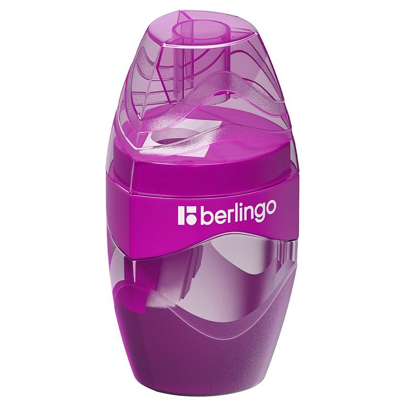 Точилка пластиковая Berlingo "Triangle" 1 отверстие, контейнер, ассорти, дисплей 