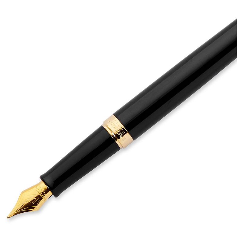 Ручка перьевая Waterman "Hemisphere Mars Black GT" синяя, 0,8мм, подарочная упаковка 