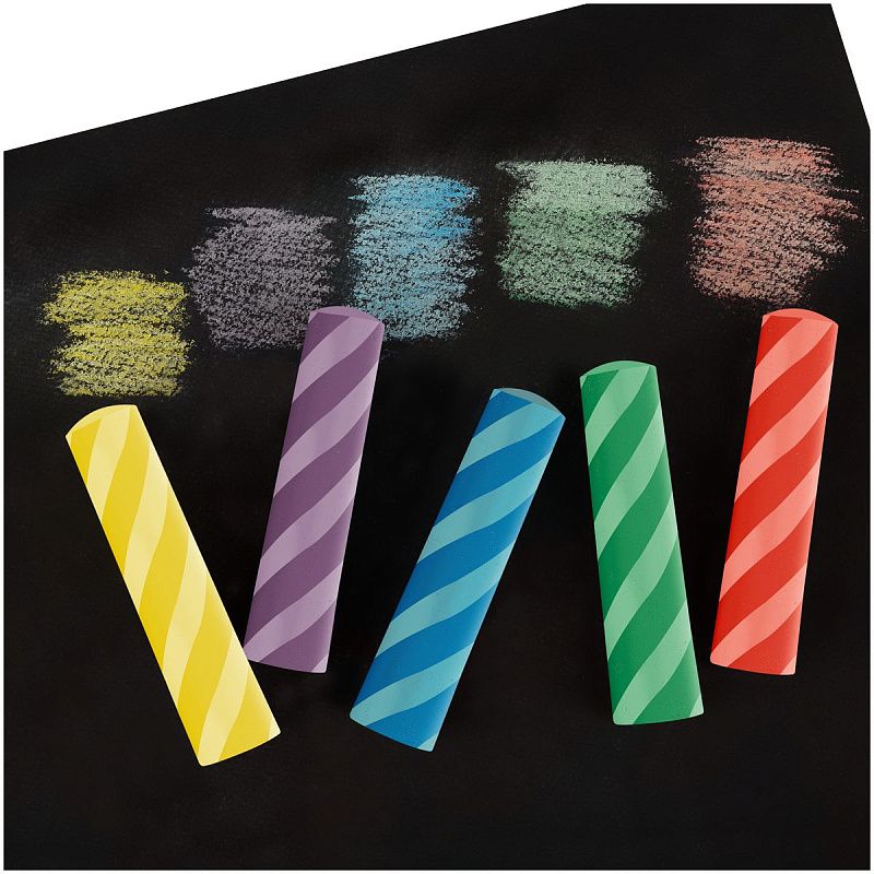 Мелки цветные для асфальта  Мульти-Пульти, с принтом, 20шт., 5цв., круглые, пластиковое ведро 