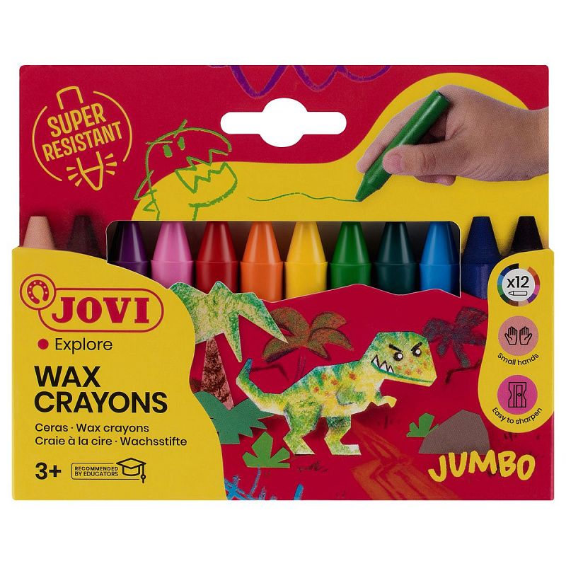 Мелки восковые JOVI, 12цв., круглые, картон, европодвес